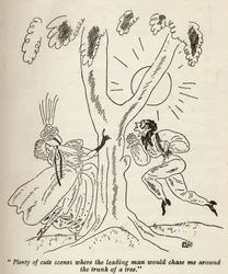「たくさんのかわいいシーン...」、アニタ・ルースの「しかし紳士はブルネットと結婚します」のイラスト、1928年に出版
